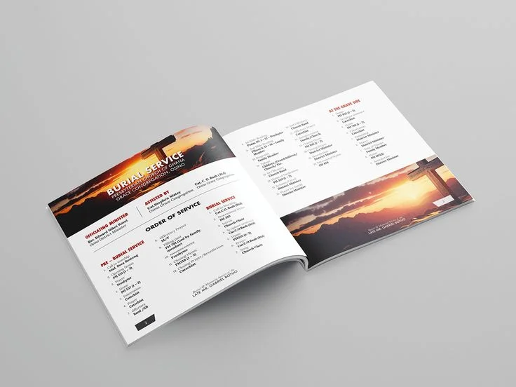 custom landscape funeral brochure printing Design 5